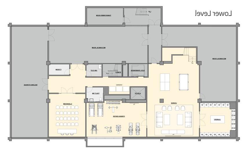 Floor Plan Illustration of Kacek Hall Lower Level